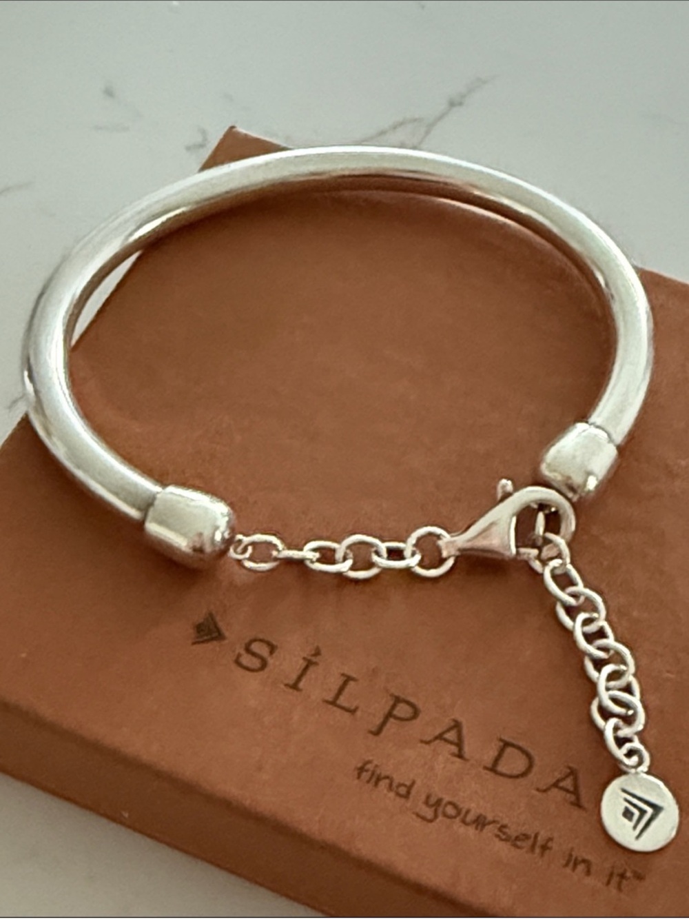 Silpada Sterling Silver “Work it Cuff” Bracelet with Safety Chain B2813